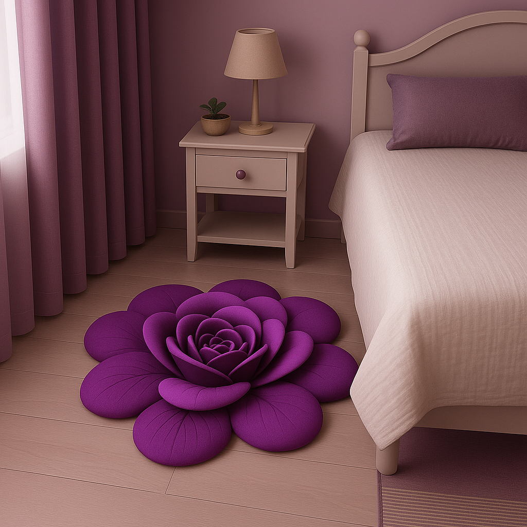 Tapis Fleuri Hygelis en Velours Cristal – Élégance, Confort & Polyvalence
