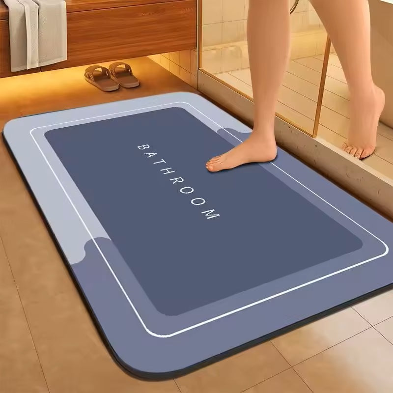 Tapis de Bain Super-absorbant en Cuir Nappa – Antidérapant & Séchage Rapide