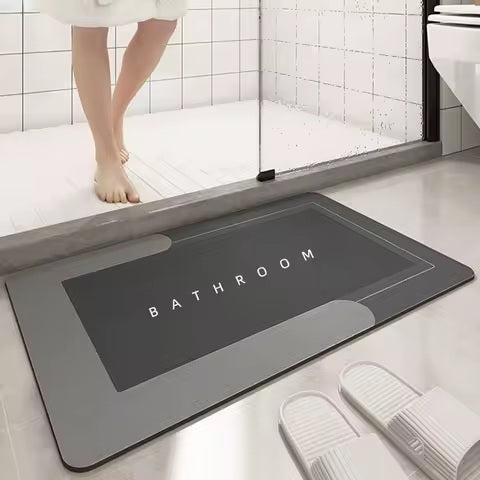 Tapis de Bain Super-absorbant en Cuir Nappa – Antidérapant & Séchage Rapide