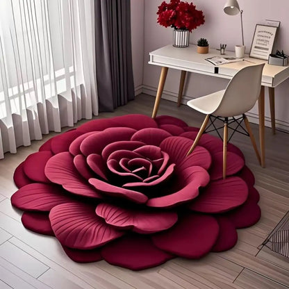 Crystal Velvet Shaped Flower Carpet Floor Mat Dressing Room anti Slip Mat Dressing Table Living Room Bedside Bedroom Floor Mat