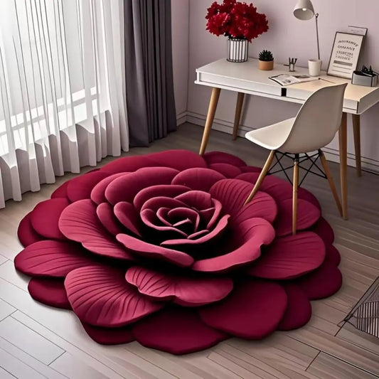 Crystal Velvet Shaped Flower Carpet Floor Mat Dressing Room anti Slip Mat Dressing Table Living Room Bedside Bedroom Floor Mat