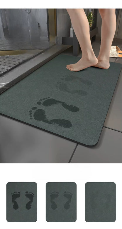 Tapis de bain antidérapant en terre de diatomée